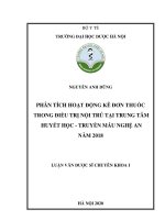 phân tích hoạt động kê đơn thuốc trong điều trị nội trú tại trung tâm huyết học   truyền máu nghệ an năm 2018 