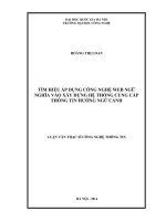 Tìm hiểu áp dụng công nghệ Web Ngữ nghĩa vào xây dựng Hệ thống cung cấp thông tin hướng ngữ cảnh