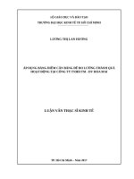 Xây dựng bảng điểm cân bằng để đo lường thành quả hoạt động tại công ty TNHH TM   DV hoa mai 