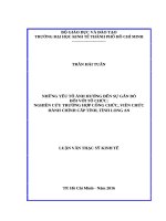 Những yếu tố ảnh hưởng đến sự gắn bó đối với tổ chức nghiên cứu trường hợp công chức, viên chức hành chính cấp tỉnh, tỉnh long an 