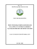 phân tích hoạt động kinh doanh của công ty cổ phần samedco tại thành phố hồ chí minh năm 2018 