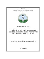 phân tích kết quả hoạt động kinh doanh công ty cổ phần dược phẩm minh châu   năm 2018 