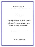 Ảnh hưởng của sự hợp tác xuyên chức năng đến hiệu quả hoạt động kinh doanh thông qua học tập của tổ chức và đổi mới tổ chức, nghiên cứu ở các doanh nghiệp tại việt nam 