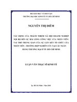 Tác động của trách nhiệm xã hội doanh nghiệp nội bộ đến sự hài lòng công việc của nhân viên, vai trò trung gian của sự gắn kết tổ chức của nhân viên   trường hợp nghiên cứu 