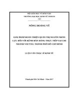 Giải pháp hoàn thiện quản trị nguồn nhân lực đối với kênh bán hàng trực tiếp tại chi nhánh viettel thành phố hồ chí minh 