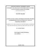 A study on test-taking techniques for TOEIC reading comprehension test by students at vietnam maritime university. M.A. Thesis Linguistics