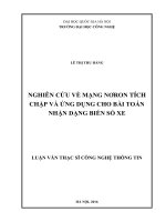 Nghiên cứu về mạng Nơron tích chập và ứng dụng cho bài toán nhận dạng biển số xe