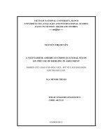 A Vietnamese - American Cross - Cutural Study on the Use of Hedging in Argument = Nghiên cứu giao văn hóa Việt – Mỹ về cách rào đón khi tranh luận. M.A Thesis Linguistics: 60 22 15