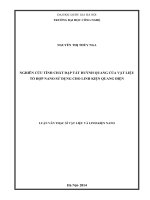 Nghiên cứu tính chất dập tắt huỳnh quang của vật liệu tổ hợp nano sử dụng cho linh kiện quang điện : Luận văn ThS. Vật liệu và linh kiện nano (Chuyên ngành đào tạo thí điểm)