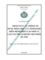 Khảo sát các tham số dược động học của Isoniazid trên bệnh nhân lao mới và lao tái trị tại bệnh viện phổi Hà Nội