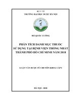 phân tích danh mục thuốc sử dụng tại bệnh viện thống nhất thành phố hồ chí minh năm 2018 