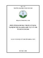 phân tích danh mục thuốc sử dụng tại bệnh viện đa khoa khu vực củ chi, tp  hcm năm 2018 
