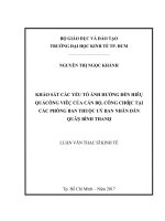 Khảo sát các yếu tố ảnh hưởng đến hiệu quả công việc của cán bộ, công chức tại các phòng ban thuộc ủy ban nhân dân quận bình thạnh 