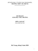 Kế hoạch giáo dục môn Lịch sử ( 2020 - 2021) theo HD điều chỉnh nội dung của CV số 3280