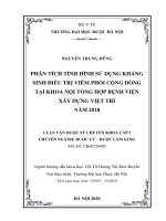 phân tích tình hình sử dụng kháng sinh điều trị viêm phổi cộng đồng tại khoa nội tổng hợp bệnh viện xây dựng việt trì năm 2018 