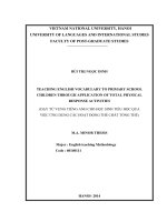 Teaching English Vocabulary to Primary School Children through Application of Total Physcal Response. M.A Thesis Linguistics: 60 140 111