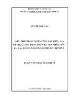 Giải pháp hoàn  thiện công tác đánh giá kết quả  thực hiện công việc của nhân viên tại bảo hiểm xã  hội thành phố hồ chí minh 