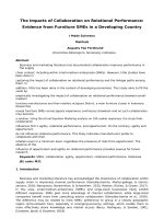 The impacts of collaboration on relational performance, evidence from furniture SMEs in a developing country 