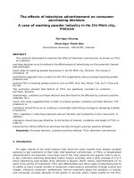 The effects of television advertisement on consumer purchasing decision a case of washing powder industry in ho chi minh city, vietnam 