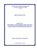 Nghiên cứu ảnh hưởng của chủ nghĩa vị chủng tiêu dùng và sự hướng ra thế giới đến sự sẵn lòng mua hàng ngoại của người tiêu dùng việt nam 