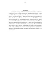The effectiveness of guessing the meanings of unknown words from context by non-English 10th graders at Nguyen Trai Gifted High School, Hai Duong