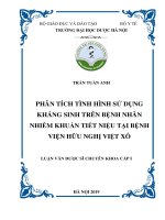 phân tích tình hình sử dụng kháng sinh trên bệnh nhân nhiễm khuẩn tiết niệu tại bệnh viện hữu nghị việt xô 