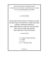 Developing motivation in learning English reading skill of the students at Thieu Hoa high school, Thanh Hoa province
