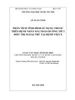 phân tích tình hình sử dụng thuốc trên bệnh nhân đái tháo đường típ 2 điều trị ngoại trú tại bệnh viện e 