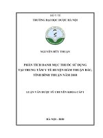 phân tích danh mục thuốc sử dụng tại trung tâm y tế huyện hàm thuận bắc, tỉnh bình thuận năm 2018 