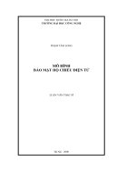 Mô hình bảo mật hộ chiếu điện tử : Luận văn ThS. Công nghệ thông tin: 60 48 15
