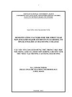 Dimotivating factors for the first year non-English major students in learning to speak English at Hai Duong college