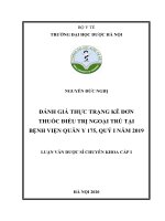 đánh giá thực trạng kê đơn thuốc điều trị ngoại trú tại bệnh viện quân y 175, quý i năm 2019 