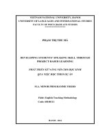 Developing students’ speaking skill through Project- Based Learning. M.A. Thesis Linguistics: 60 14 01 11