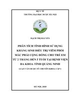 phân tích tình hình sử dụng kháng sinh điều trị viêm phổi mắc phải cộng đồng cho trẻ em từ 2 tháng đến 5 tuổi tại bệnh viện đa khoa tỉnh quảng ninh 
