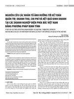 Nghiên cứu các nhân tố ảnh hưởng tới kế toán quản trị doanh thu, chi phí và kết quả kinh doanh tại các doanh nghiệp điện phía bắc Việt Nam bằng phương pháp định tính