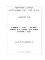 Giải pháp xây dựng và phát triển thương hiệu vitours tại TP  hồ chí minh đến năm 2020 