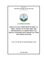 khảo sát đặc điểm dịch tễ học và thực trạng tuân thủ điều trị methadone của bệnh nhân tại trung tâm kiểm soát bệnh tật tỉnh hòa bình năm 2018 