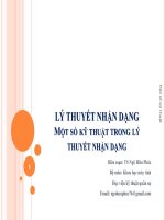 Bài giảng Lý thuyết nhận dạng - Một số kỹ thuật trong lý thuyết nhận dạng