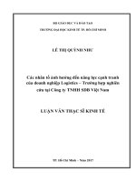 Các nhân tố ảnh hưởng đến năng lực cạnh tranh của doanh nghiệp logistics, trường hợp nghiên cứu tại công ty TNHH SDB việt nam 