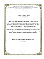 Using teacher-designed materials in teaching ESP vocabulary to the second-year students of Fashion Designing at National University of Art Education: Difficulties and solutions