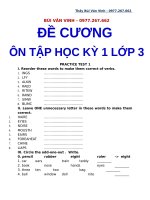 Tiếng Anh: Ôn thi Học kỳ I lớp 3 thí điểm, Bùi Văn Vinh