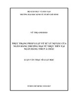 Thực trạng pháp luật về xử lý nợ xấu của ngân hàng thương mại từ thực tiễn tại ngân hàng thương mại cổ phần á châu 