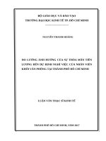 Đo lường ảnh hưởng của sự thỏa mãn tiền lương đến dự định nghỉ việc của nhân viên khối văn phòng tại thành phố hồ chí minh 