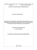 Nghiên cứu xác định chiều sâu thâm nhập của hỗn hợp asphalt vào khe rỗng đá hộc và mô đun đàn hồi của kết cấu bảo vệ mái đê biển tt tieng anh 