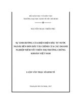 Sự ảnh hưởng của hiện diện đầu tư nước ngoài đến đòn bẩy tài chính của các doanh nghiệp niêm yết trên thị trường chứng khoán việt nam 