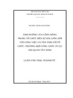 Ảnh hưởng của công bằng tổ chức đến sự hài lòng đối với công việc và tận tâm với tổ chức trường hợp công chức ở cục hải quan tây ninh 