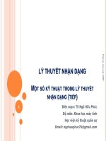 Bài giảng Lý thuyết nhận dạng - Một số kỹ thuật trong lý thuyết nhận dạng (tiếp)