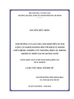 Ảnh hưởng của giá trị cảm nhận đến sự hài lòng của khách hàng đối với dịch vụ khám chữa bệnh, nghiên cứu trường hợp các phòng khám tư nhân tại thành phố quảng ngãi 