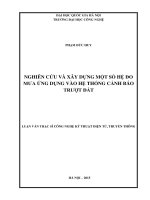 Nghiên cứu và xây dựng một số hệ đo mưa ứng dụng vào hệ thống cảnh báo trượt đất : Luận văn ThS. Kỹ thuật điện tử - Viễn thông: 60 52 02 03