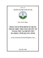 phân tích tình hình sử dụng thuốc điều trị tăng huyết áp ngoại trú tại bệnh viện đa khoa tỉnh quảng ninh 